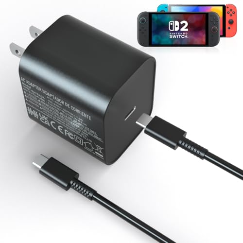 pdobq - Switch Charger for Nintendo Switch2(2025),60W AC Power Supply Adapter Compatible Switch2/Steam Deck,Fast Charge Support Switch TV Dock Mode Output 20V3A with 5FT USB Type-C Charging Power Cord Cable - -7%