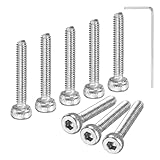 M METERXITY 50-Pack M2 x 12mm Socket Head Cap Screws, 304 Stainless Steel Hex Machine Bolts, Allen Socket Drive Screw with Hex Wrench for Repair/DIY, Fully Threaded Fasteners Kit [Silver]