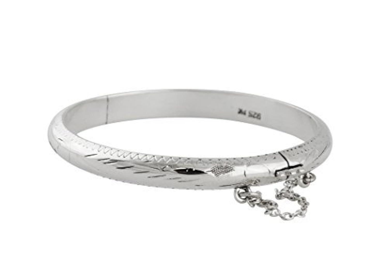 FashionJunkie4Life Bracciale rigido in argento Sterling con catena per neonati o bambini piccoli, 40 month, Argento sterling