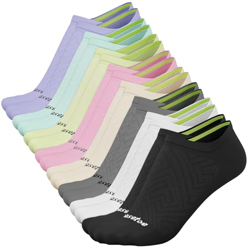 Image of No Show Socks Women, 8 Pairs Low Cut Ankle Non Slip Casual Invisible Liner Athletic Running Socks