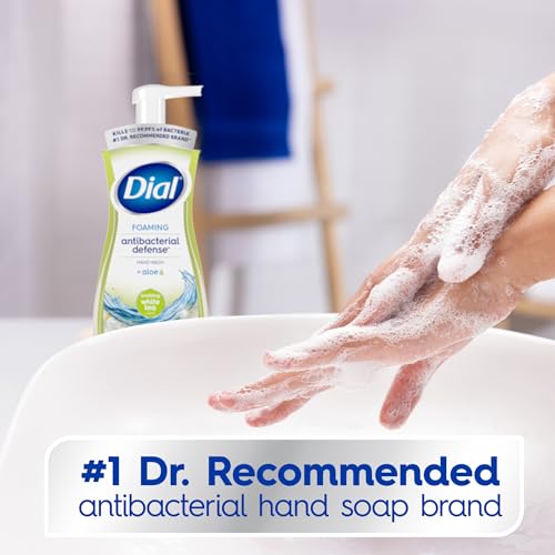 Image of Dial Antibacterial Foaming Hand Wash, Soothing White Tea, 7.5 fl oz | Helps maintain soft hands, Gentle for frequent use, No parabens or phthalates, Dermatologist tested