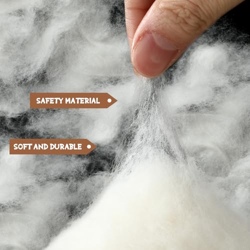 Wesnoy 250g/0.55lb Cotton Stuffing for Stuffed Animals Soft Pillow, Natural Cotton Fiber Filling Batting, for Toys, Cloud Decorations, and More - Thumbnail 4
