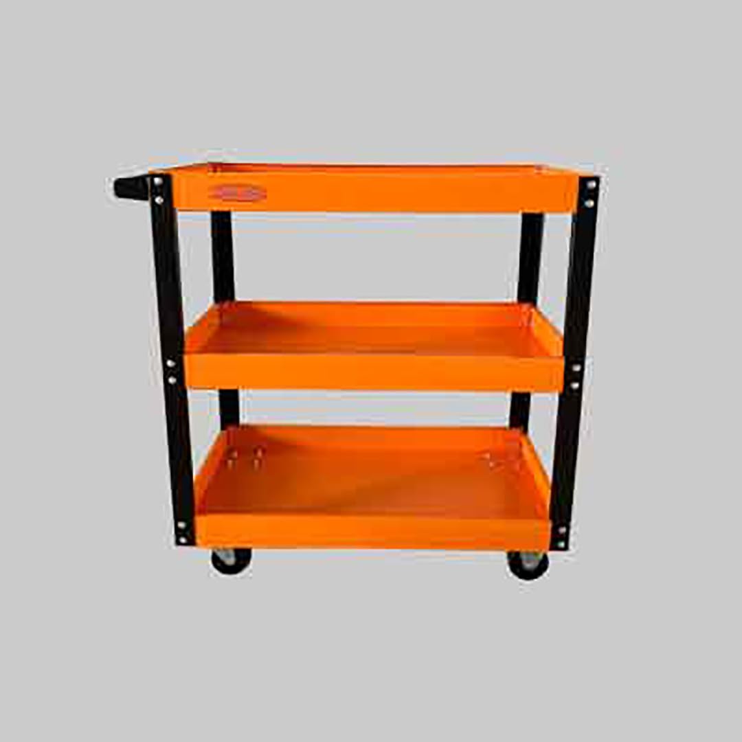 Carrello Porta Utensili 3 Ripiani in Acciaio con Ruote 70x35x76h cm