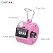 PATIKIL Clicker Counter, 2 Pcs 4 Digit Mechanical Handheld Tally Click Pitch Counter for Coaching Knitting, Golf, Lap, Fishing, Orange-Pink