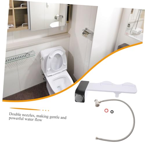 Bidet non électrique blanc : accessoire de toilette hygiénique double buse - 4