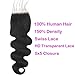 5x5 HD Transparent Skinlike Lace Closure 5x5 Human Hair Body Wave Brazilian Lace Closure 20inch 12A Raw Virgin Free Part Closure Ultra-thin 100% Real Human Hair Pre Plucked Closure Natural Black