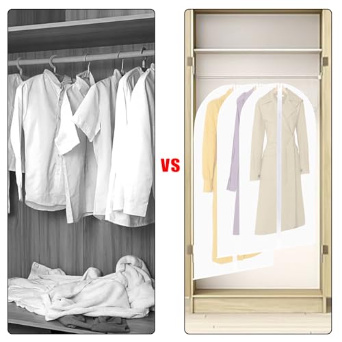 Zythrem 10 Stück Kleidersack Anzug Lange 60 * 120CM+ 60 * 140CM Kleidersäcke Mottensicher Transparent Mattiert kleidersäcke mit Reißverschluss Für Kleider Jacken Hemden Abendkleider