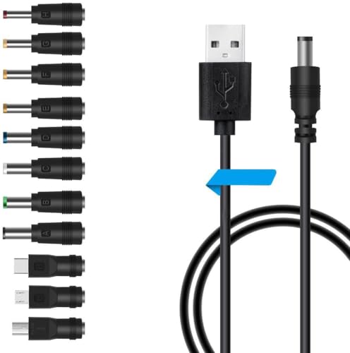 Image of 12 Pcs Multi Charger Cable, Universal Charging Set for Trimmer and Electronic Devices, 11-in-1 Converter with USB Cable for Home Office Travel Use, B Type Charger Cable and Mini USB Cable Included