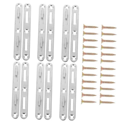 DIKACA 6 Sets Heavy-duty Bed Rail Connecting Fittings with Iron Hooks Bed Frame Brackets for Secure Post Support Versatile Rail Fasteners for Various Types