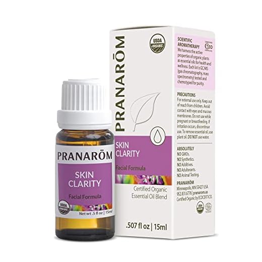Pranarom - Skin Clarity Essential Oil Blend (15ml) - Lavender, Tea Tree, Thyme, Rosemary, Niaouli, & German Chamomile - 100% Pure Essential Oil for Skincare | USDA and ECOCERT Certified Organic