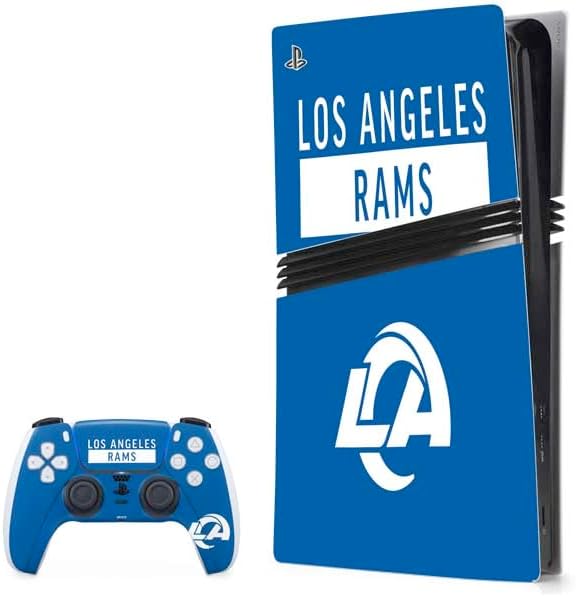 Skinit Decal Gaming Skin Compatible with PS5 Pro Bundle - Officially Licensed NFL Los Angeles Rams Team Jersey Design