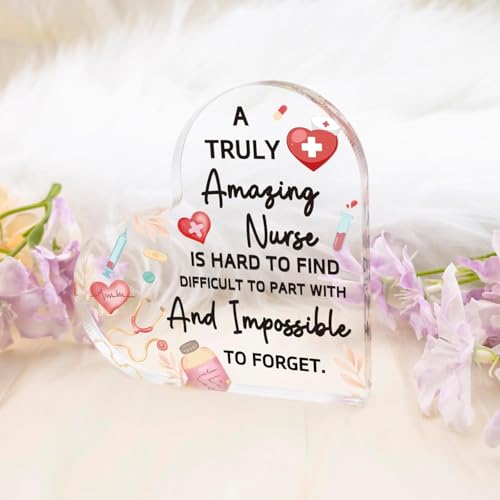 Image of Nurses Day Gift For Nurse Graduation Gifts For Women Men Rn Lpn Gifts For Nurses Student Female School Nurses Week Thank You Gifts For Women Nurses Day Heart Gift Acrylic Plaque