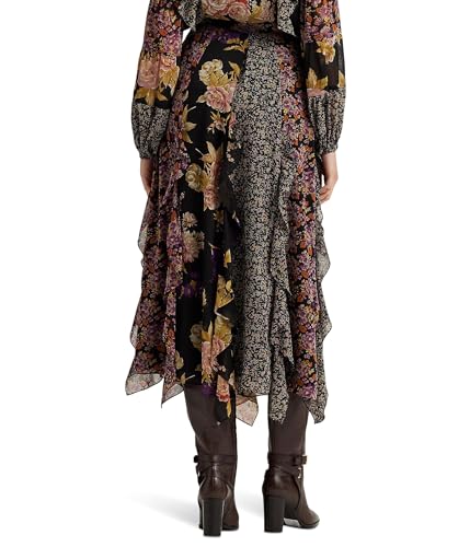 Lauren Ralph Lauren Women's Mixed-Floral Ruffle-Trim Georgette Skirt2