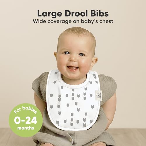 Image of 8-Pack Organic Baby Bibs for Boys, Girls - Soft Cotton Drooling and Teething Bibs for Baby Girl & Boy, Extra Absorbent, Easy To Clean & Put On for Toddler, Newborn, Infant 0-24 Months (Crossroads)