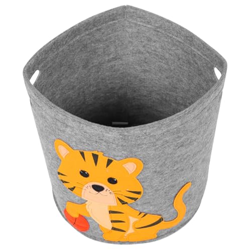 UPKOCH Cesta de Almacenamiento de Fieltro Grueso Diseño de Dibujos Animados, Organizador Infantil para Guardar Juguetes y Ropa, Contenedor Multiusos Hogar