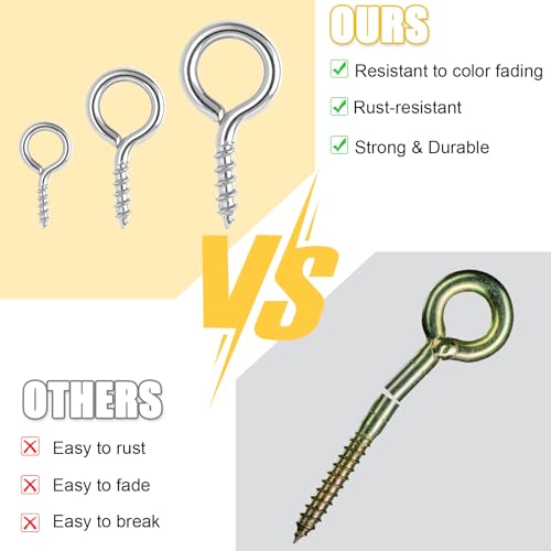 image for Romeda 720PCS Small Screw Eye Pins, 3 Styles of Mini Eye Screws, Eyele