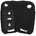 Produktbild kwmobile Autoschlüssel Hülle kompatibel mit VW Golf 7 MK7 3-Tasten Autoschlüssel - Schlüsselhülle Carbon Schwarz
