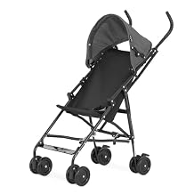 Dream On Me Aero Travel Umbrella Stroller, One-Hand Quick Fold, 3-Point Safety Harness, Dual Brakes, Adjustable Removable Canopy, Lightweight Compact & Space-Saving, for 6 to 36 Months Black