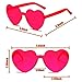 AEAHALY Hot Pink Heart Sunglasses Women and Kids Rimless Heart Shaped Sunglasses Bulk Women Bachelorette Bride Party Favor