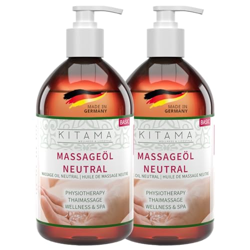 Kitama Massageöl neutral 1l (2x500ml) ohne Duft für Physio Thaimassage Spa
