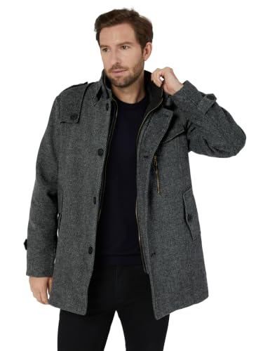 Image of Wantdo Men's Wool Blend Jacket Stand Collar Windproof Pea Coat