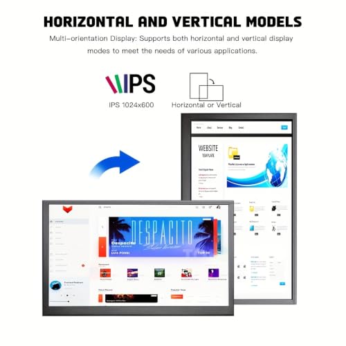 Image of 10.1-inch IPS Touchscreen Bar Display, 1024x600, Metal Shell, Type-C /HDMI. for Raspberry Pi, Laptop Aida64, GPU /CPU Monitoring, PC Case Screen.
