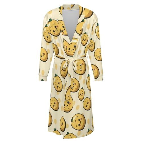 Cute Potato Soft Robe Long Sleeve Bathrobes V Neck Sleepwear Spa Robes with Belt Men Woman4