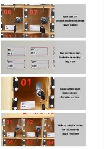 Freestanding Wood Cell Phone Storage Cabinet, 30-Slot Organizer with Clear Acrylic Doors, Wall-Mounted Locker Box for Office & Classroom Use