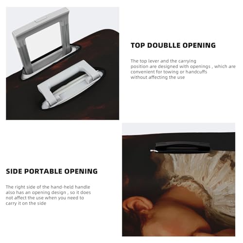 Woman Holding Her Nose Vintage Elastic Travel Luggage Covers Dustproof Scratch-Resistant Suitcase Protector Fit 22-24 Inch3