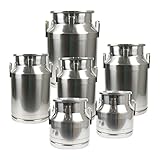 JAYEUW 50L Stainless Steel Milk Can, 13 Gallon Heavy Duty Milk Jug Bucket, Old Fashion Jug Vases, Silicone Sealed, Wine Liquid Container Storage, 50 Liters/13 Gallon (US Stock)