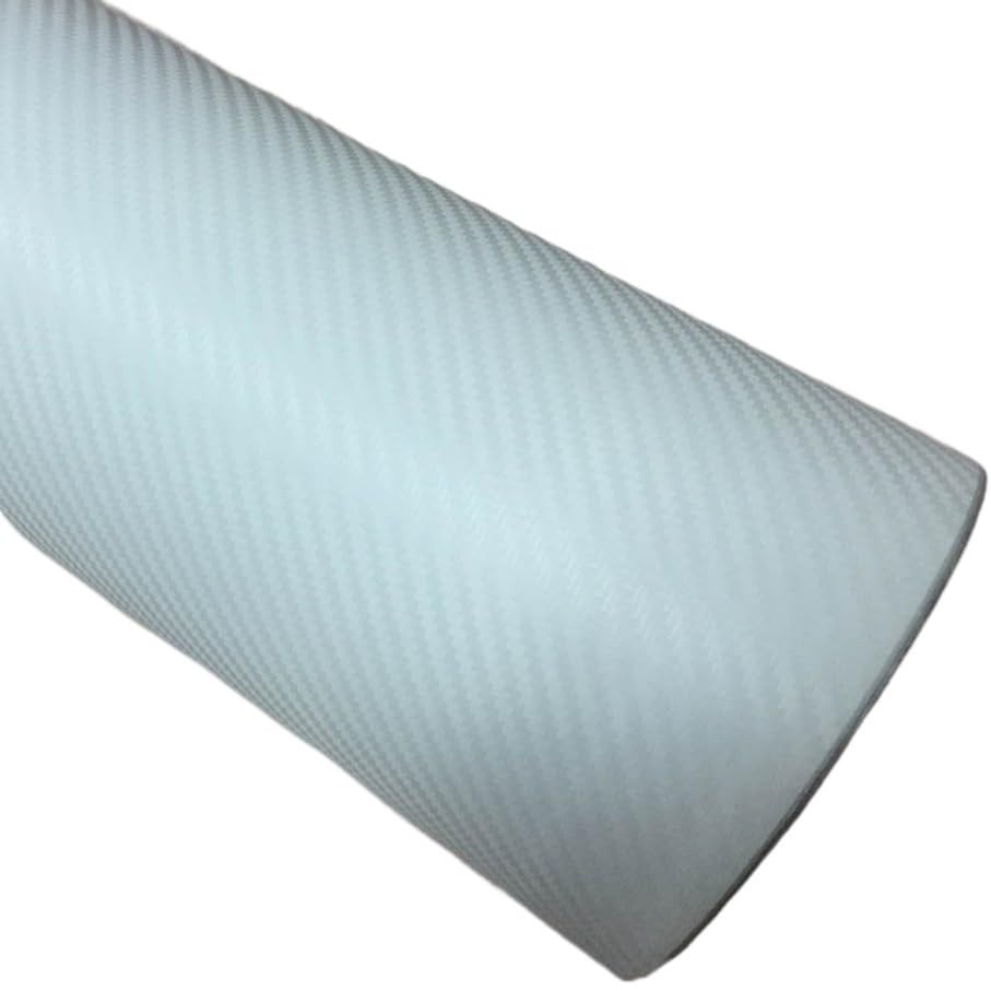 Carbon Fiber Vinyl Self Adhesive Wrap Decal Sheet, Multicolor, 30cm x (127-800) cm(White,30CM X 300CM)