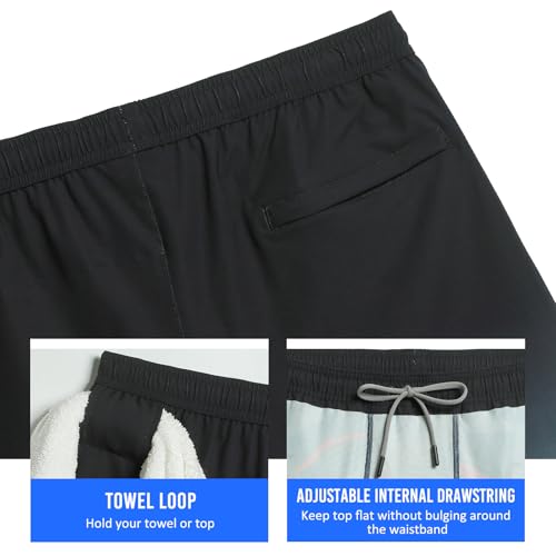 Image of maamgic Mens Workout Shorts 2 in 1 Stretch 5 inch / 7 inch Gym Shorts Running Shorts with Compression Liner Zip Pocket