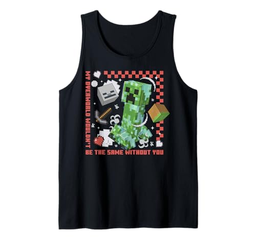 Minecraft Creeper Overworld Heart Tank Top