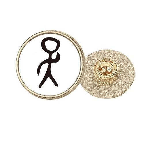 Broche Wu caractère chinois en métal doré rond, insigne de famille élégant taille M