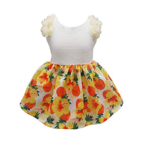 Fitwarm Vestido de verão com flores tropicais, roupas para cães, vestido para cães, roupas para cães
