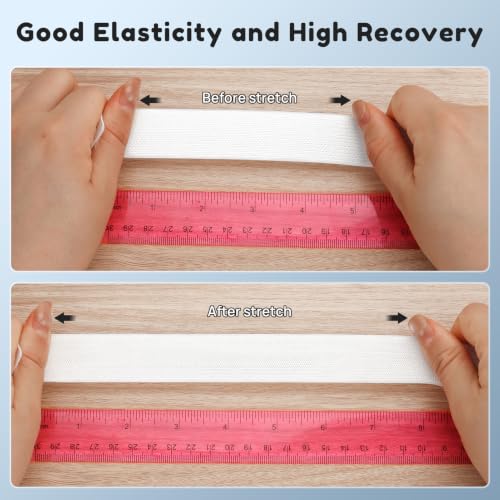 5 Rolls Elastic for Sewing, White Elastic Band Width 0.4/0.6/1/1.4/2inch by HQGROCERY - Used condition - Image 3