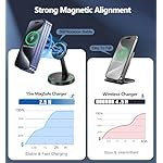Magnetic Wireless Charger Stand 15W Fast Mag-Safe Charger for iPhone 16/16 Pro/16 Plus/16 Pro Max/15/14/13/12 Series Magnet Wireless Charging Station/Pad with Sleep-Friendly Light for AirPods - Image 3