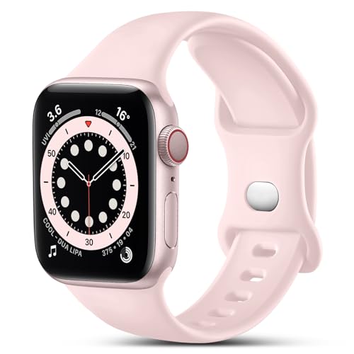 Ya en manzanajugosa.com: CeMiKa Compatible con Apple Watch Correa 38mm 40mm 41mm 42mm 44mm 45mm 46mm 49mm, Deportivas Silicona Repuesto Correas para iWatch SE Series 11 10 9 8 7 6 5 4 3 SE3, 38mm/40mm/41mm-S/M, Rosa Claro
