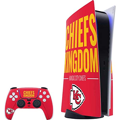 Skinit Decal Gaming Skin Compatible with PS5 Console and Controller - Officially Licensed NFL Kansas City Chiefs Team Motto Design