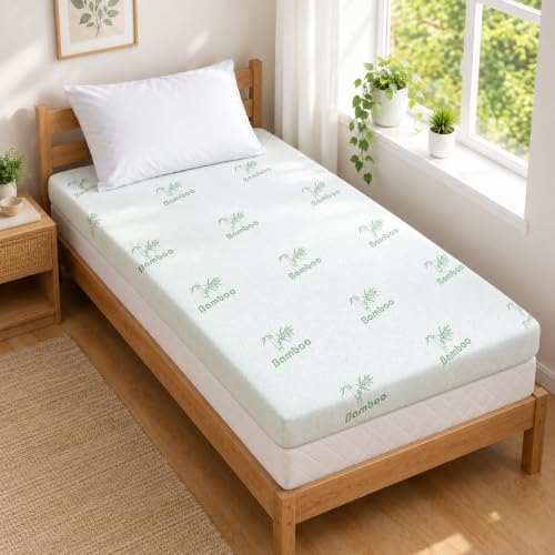 SheRest Cooling Firm Memory Foam Mattress Topper 3 Inch Twin XL Size | High Density Solid Gel Memory Foam Bed Topper with Viscose from Bamboo Cover, Moisture Wicking, Pressure Relief, OEKO-TEX