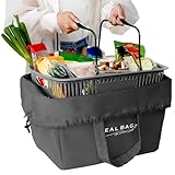 レジかごバッグ 【レジカゴが丸ごと入る 大容量】 atRise [アットライズ] レジカゴ保冷バッグ 買い物かご用保冷バッグ 自立 (チャコールグレー)