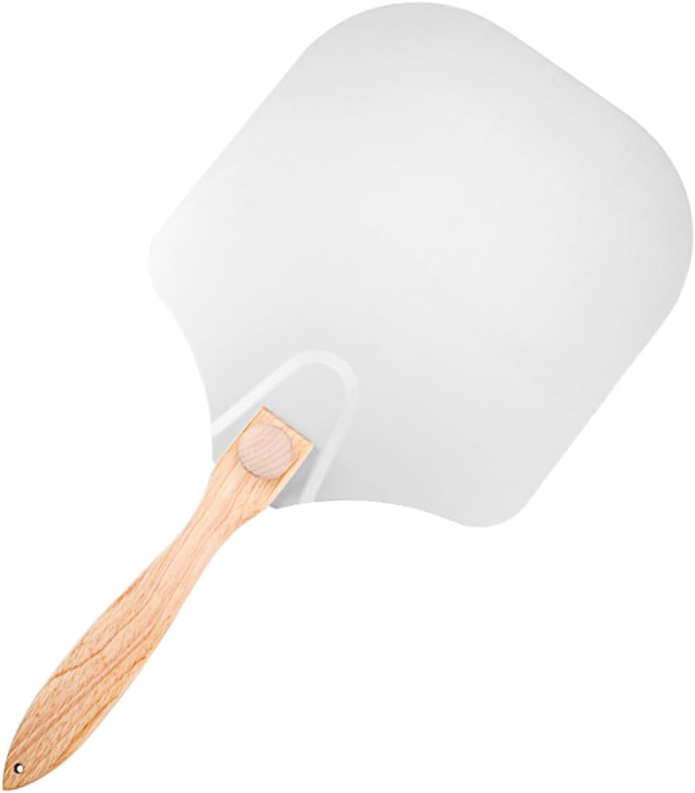 Cabilock Folding Aluminum Pizza Peel and Spatula with Wood Handle Baking Pizza Transfer Paddle for Oven and Grill Use Space-saving Tool Random Color