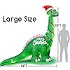 SIKADEER 10FT Giant Christmas Inflatable Dinosaur Decorations, IP68 Waterproof Fan Blow up flatables Outdoor Xmas Decor with Built-in White LED Lights for Holiday, Lawn, Party, Garden #1