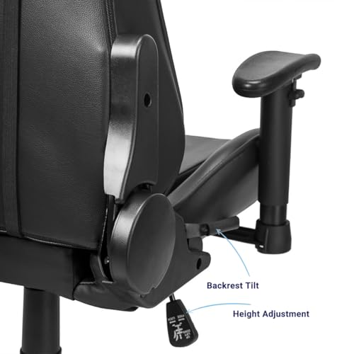 Image of Ant Esports 9077 Ergonomic Gaming Chair, Multifunctional Gaming Chair with Premium PU Leather Upholstery, 2D Armrest, Integrated Neck and Lumbar Support, & 180 Recline - Back