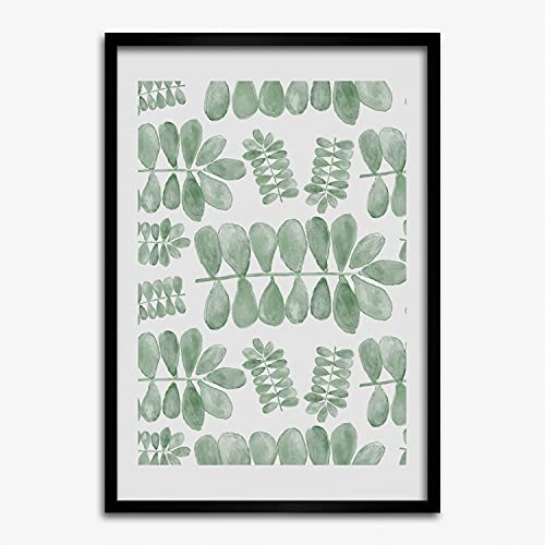 Cadre photo affiche 50x70 cm motif eucalyptus Tulup tableau décoratif en bois