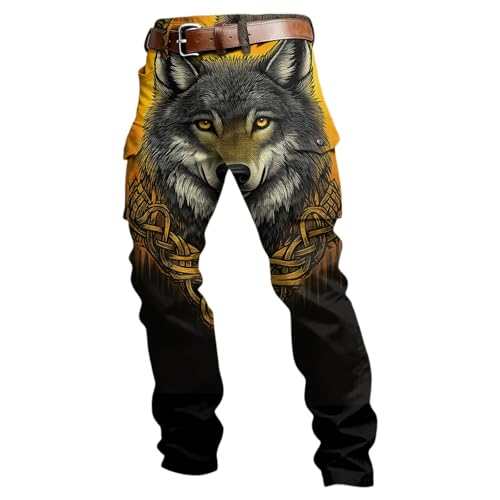 Dasongff - Pantalones de trabajo para hombre, vikingos, mitología nórdica, runas, pantalones de carga, estiramiento, cintura elástica, pantalones de senderismo al aire libre, resistentes al desgaste