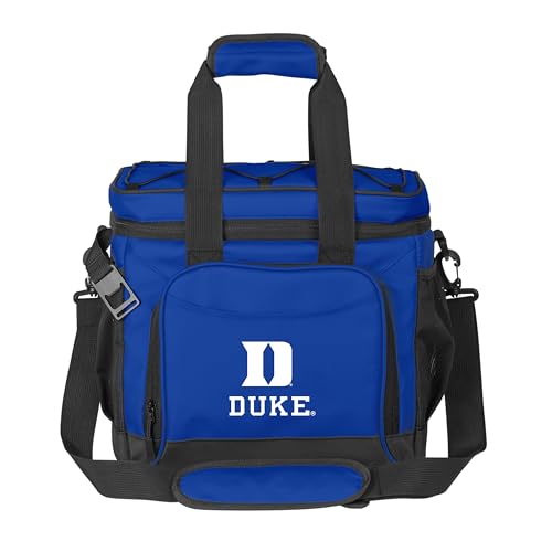 Logo Brands NCAA Duke Blue Devils Flex 24-Can Cooler - Heat-Sealed Leak-Proof Lining, Built-in Bottle Opener, Adjustable Shoulder Strap- Great for Tailgates & Picnics