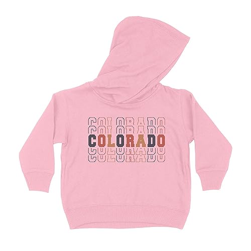 Stacked Colorado Kids Hoodie Sweatshirt Toddler 4T Light Pink