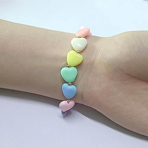 Image of Colorful Big Sister Bracelet Little Sister Bracelet Letter Beads and Heart Beads Bracelet Y2K Jewelry Gifts for Women