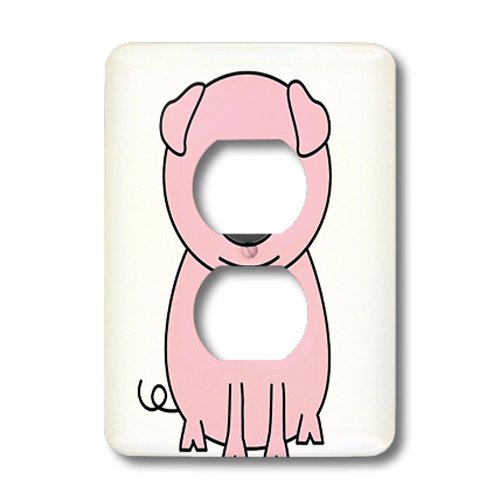 Couvercle de prise cochon rose pour remplacer plaque electrique standard